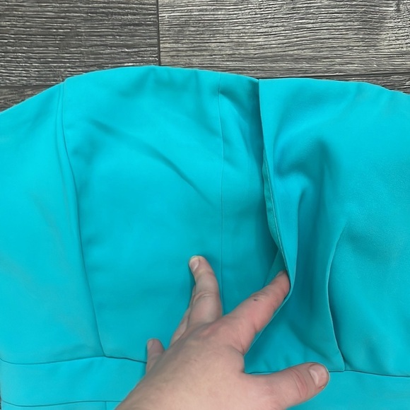 Adelyn Rae | Sleeveless Crepe Mini Turquoise Bodycon Cocktail Dress Size Medium - Picture 4 of 10